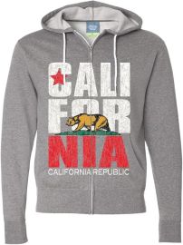 California Flag Vintage Retro Text Zip-up Hoodie at Amazon