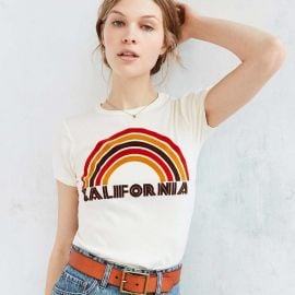 California Flocked Rainbow Tee at Urban Outfitters