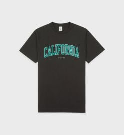California T-Shirt - Faded BlackSpring Green Sporty amp Rich at Sporty and Rich