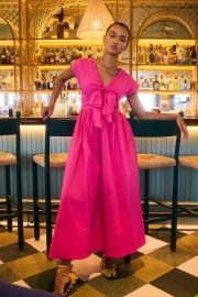 Calista Dress Tie-Front Midi Dress Hunter Bell HUNTER BELL at Hunter Bell