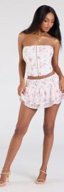 Call Me Cutie Floral Eyelet Mini Skirt vert Windsor at Windsor