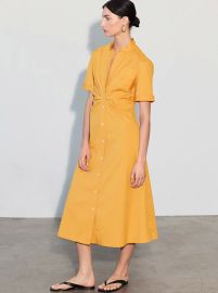 Callas Milano NOOR Long Shirt Dress Orange at Callas