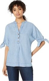 Calle Ocho Chambray Tie Sleeve Top by Trina Turk at Amazon