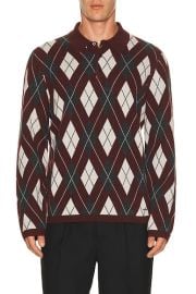 Callum Cashmere Argyle Polo at FWRD