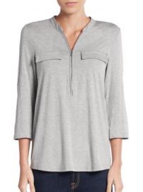 Calvin Klein - Zip Placket Top at Saks Off 5th