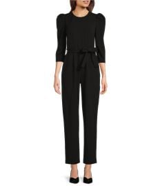 Calvin Klein 34 Puff Sleeve Jewel Neck Scuba Crepe Jumpsuit Dillardx27s at Dillards