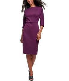 Calvin Klein 34 Sleeve Ponte Dress com at Zappos