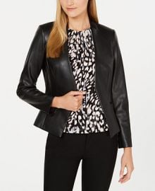 Calvin Klein Asymmetrical Faux-Leather Jacket    Reviews - Jackets   Blazers - Women - Macy s at Macys