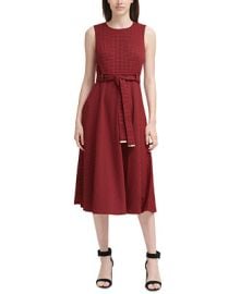 Calvin Klein Belted Houndstooth A-Line Dress  Reviews - Dresses - Women - Macys at Macys