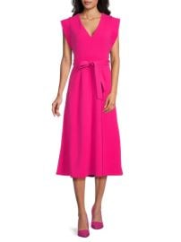 Calvin Klein Belted Maxi A Line Dress in Hibiscus at Saks Off 5th