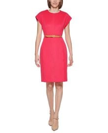 Calvin Klein Belted Sheath Dress Reviews - Dresses - Women - Macys at Macys