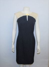 Calvin Klein Blue Beige Sleeveless Sheath Business Party Dress 4 Spandex Size 6 eBay at eBay