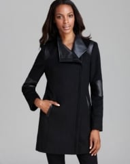 Calvin Klein Coat - Asymmetric Mixed Media at Bloomingdales