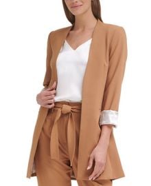 Calvin Klein Collarless Topper Jacket Regular Petite Sizes - Macys at Macys