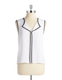 Calvin Klein Contrast Trim Top at Lord & Taylor