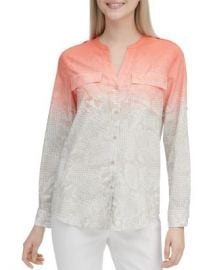 Calvin Klein Cotton Roll-Sleeve Shirt Women - Bloomingdale s at Bloomingdales