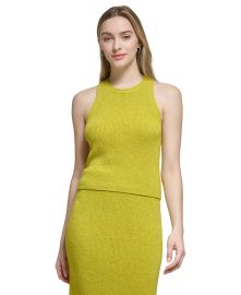 Calvin Klein Cropped Ribbed Sleeveless Sweater - Macys at Macys