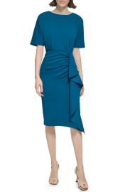 Calvin Klein Dolman Short Sleeve Ruffle Sheath Dress at Nordstrom Rack