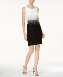 Calvin Klein Embellished Contrast Sheath Dress at Macys