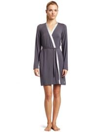 Calvin Klein Essentials With Satin Long Sleeve Short Robe at Amazon