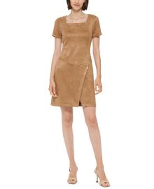 Calvin Klein Faux-Suede Zip-Detail Sheath Dress Reviews - Dresses - Women - Macys at Macys