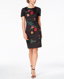 Calvin Klein Floral-Print Scuba Sheath Dress  Reviews - Dresses - Petites - Macys at Macys