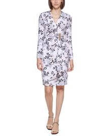 Calvin Klein Floral-Print Side-Bar-Detail Sheath Dress  Reviews - Dresses - Women - Macys at Macys