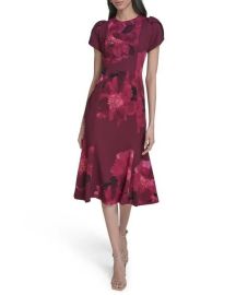 Calvin Klein Floral Sheath Dress in Red at Nordstrom Rack