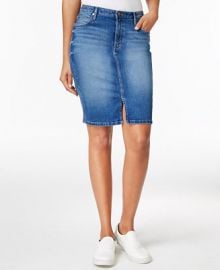 Calvin Klein Jeans Sculpted Denim Pencil Skirt at Macys