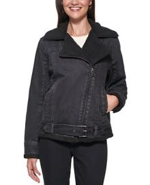 Calvin Klein Jeans Sherpa-Lined Denim Moto Jacket  Reviews - Jackets  Vests - Juniors - Macys at Macys