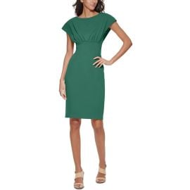 Calvin Klein Knee Length Boat Neck Sheath Dress in Green at Walmart