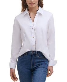 WornOnTV: Sheila’s white button down shirt with leopard trim on The ...