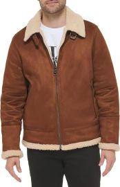 Calvin Klein Men39s B-3 Faux Shearling Jacket Cognac X-Large at Amazon Mens Clothing store at Amazon