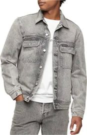 Calvin Klein Men39s Palmer Grey Utility Trucker Jacket at Mens Clothing store at Amazon