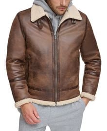 Calvin Klein Mens Classic Faux Shearling B-3 Bomber Jacket - Macys at Macys