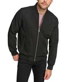 Calvin Klein Mens Solid-Color Zipper Flight Jacket - Macys at Macys