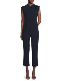 Calvin Klein Mock Neck Button Jumpsuit in Indigo at Saks Off 5th