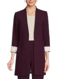 Calvin Klein Open Front Longline Blazer in Aubergine at Saks Off 5th