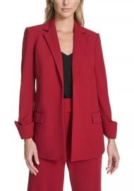 Calvin Klein Open Front Suit Jacket in Cranberry at Belk