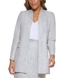 Calvin Klein Open Front Tweed Topper Jacket - Macys at Macys