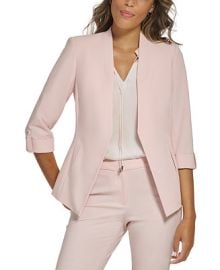 Calvin Klein Petite 34-Sleeve Collarless Open Front Blazer - Macys at Macys