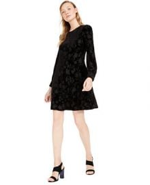 Calvin Klein Petite Burnout Velvet A-Line Dress   Reviews - Dresses - Petites - Macy s at Macys