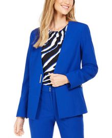 Calvin Klein Petite Collarless Single-Snap Blazer   Reviews - Wear to Work - Petites - Macy s at Macys