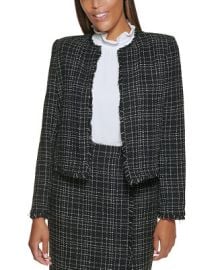 Calvin Klein Petite Fringe-Trim Tweed Jacket  Reviews - Wear to Work - Petites - Macys at Macys