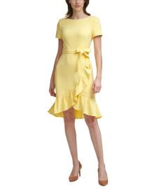 Calvin Klein Petite Ruffle-Hem Dress Reviews - Dresses - Petites - Macys at Macys