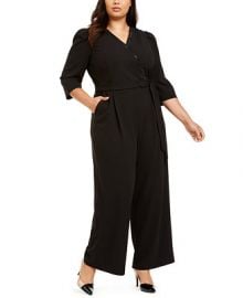 Calvin Klein Plus Size Surplice Jumpsuit   Reviews - Dresses - Plus Sizes - Macy s at Macys