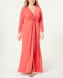 Calvin Klein Plus Size Twist-Front Maxi Gown   Reviews - Dresses - Women - Macy s at Macys