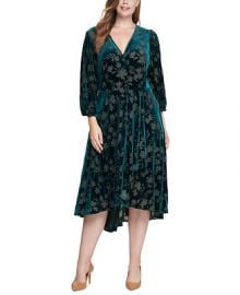 Calvin Klein Plus Size Velvet Burnout Maxi Dress   Reviews - Dresses - Plus Sizes - Macy s at Macys