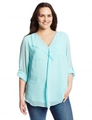 Calvin Klein Ruffled Front Blouse at Amazon