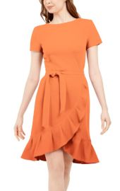 Calvin Klein Ruffled Tulip-Hem Crepe Dress - Macys at Macys